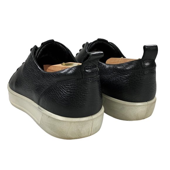 ECCO Sneakers Walking Shoes Mens Size 44 (US 10-10.5) Black Leather Lace Up - Picture 4 of 10